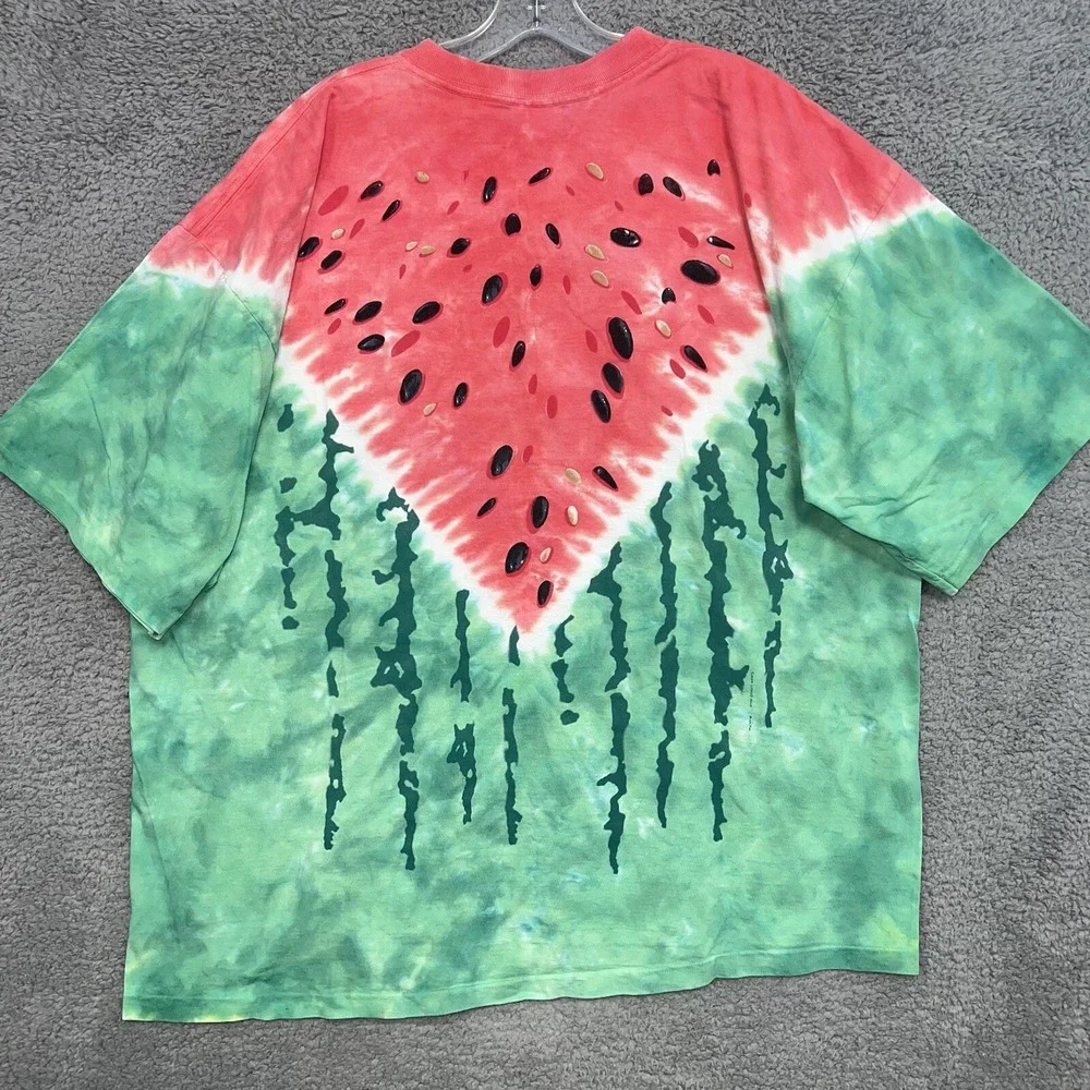 VTG Liquid‎ Blue T Shirt Men's 2XL XXL 2000s Watermelon AOP Tie-Dye Tee Made USA